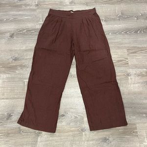 High rise wide leg linen pants